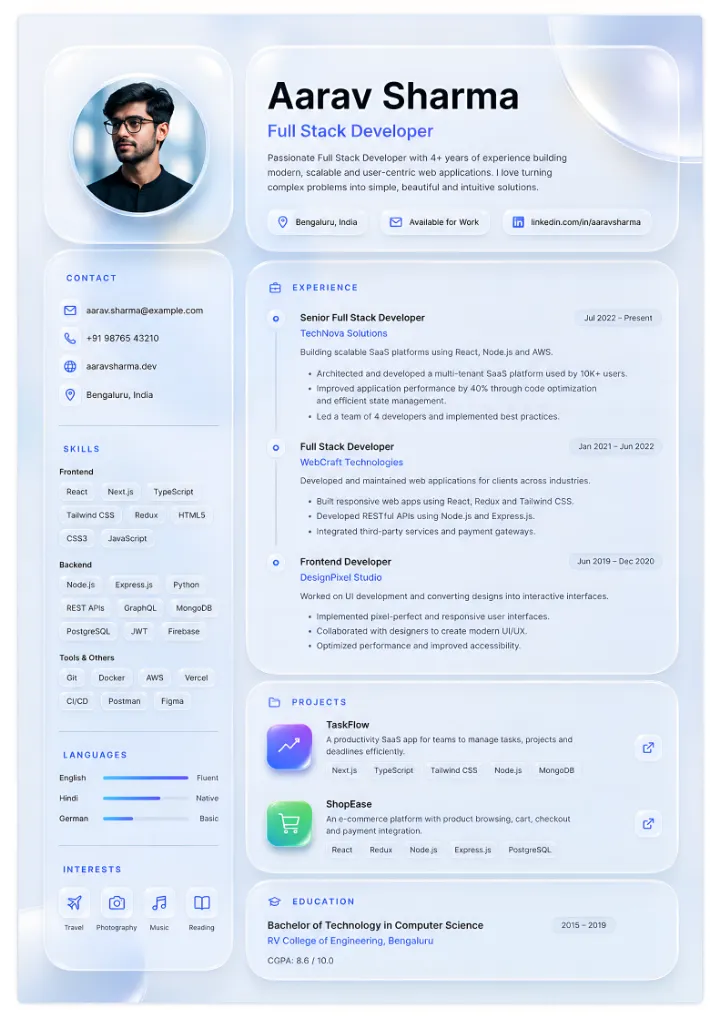 Résumé template design